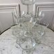 Lot de 10 coupes à champagne en verre cristallin années 50-60