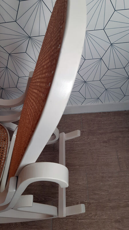 Rocking-chair "vintage" white and canning.