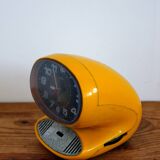 Japy yellow vintage space age alarm clock radio from the 70s