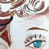 David Hockney  vintage offset lithograph, picasso styled for vogue