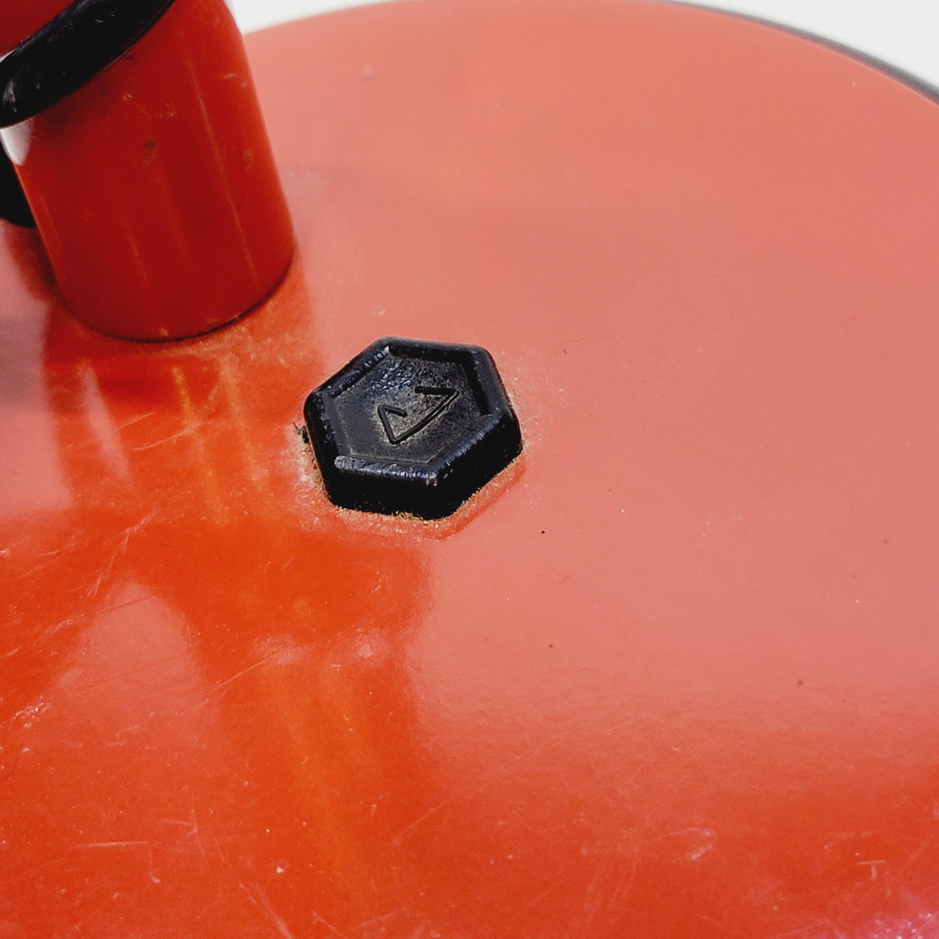 Table lamp desk aluminor metal red flexible arm black 80s vintage