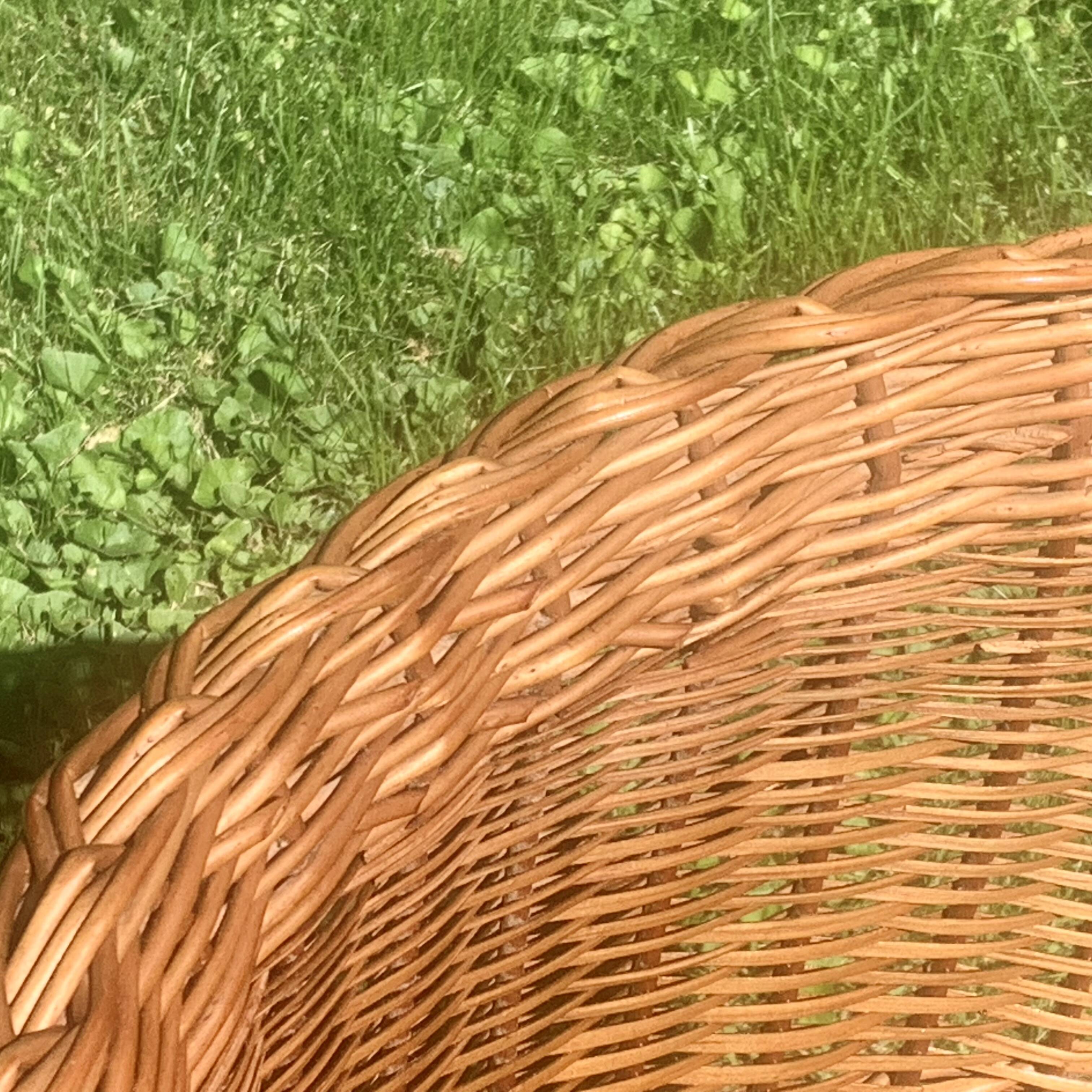 Vintage wicker laundry basket