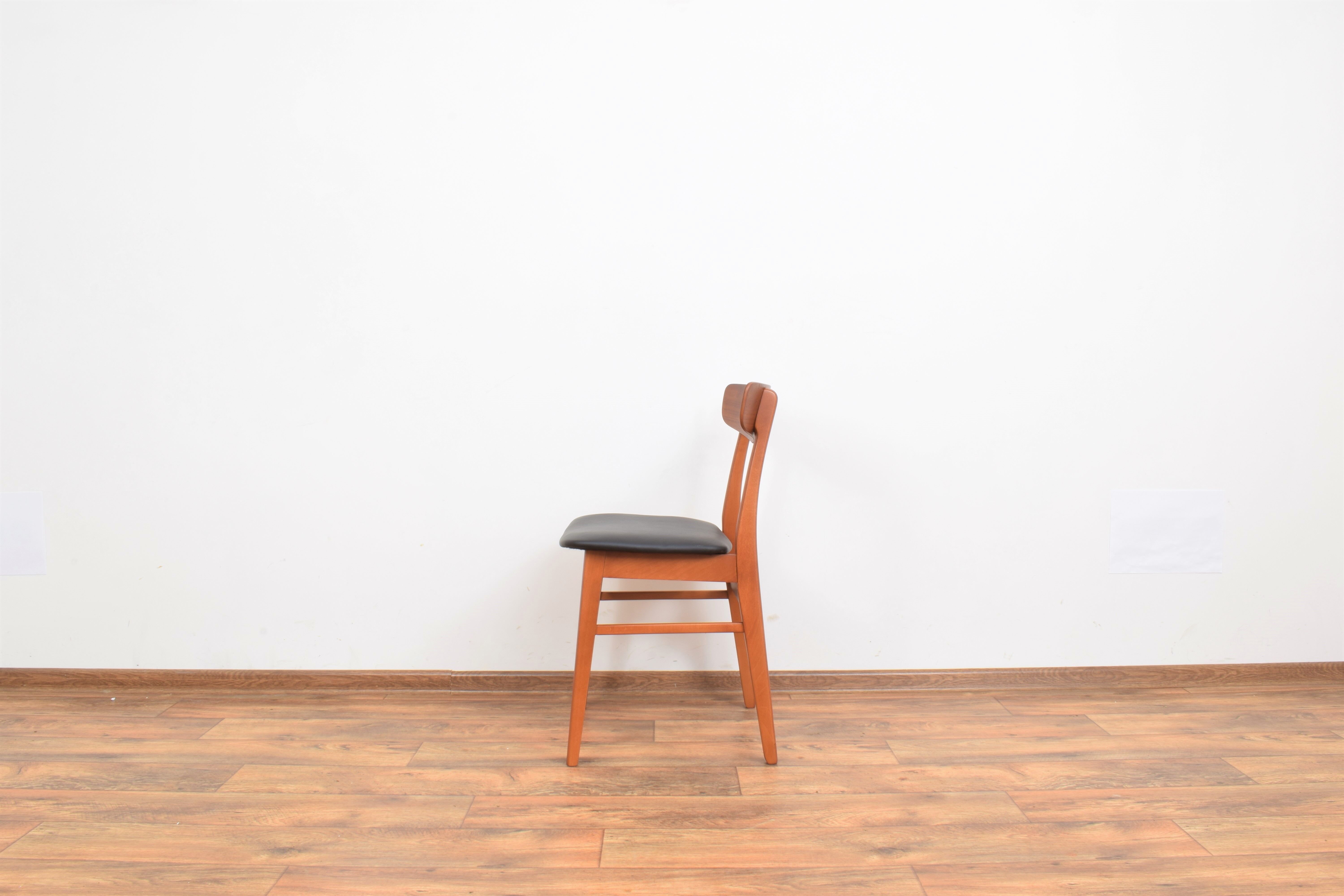 Danish teak & leather dining chairs from falstrup mobler, 1960