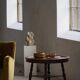 Table d'appoint moderne danoise, style baroque rond en Oak, milieu du 20e siècle