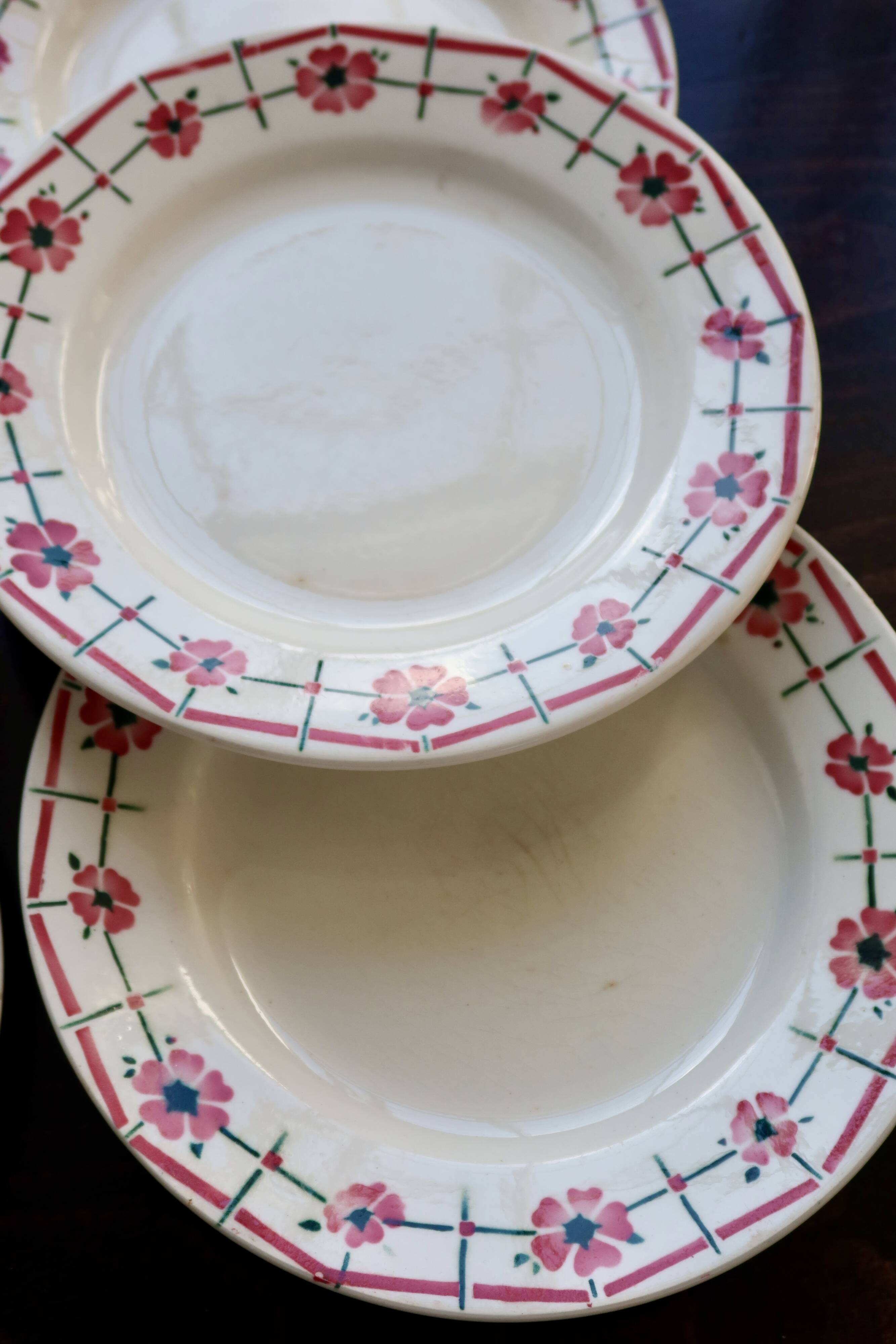 6 vintage ironstone dinner plates from Céranord Saint-Amand - Monique