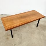 70s walnut marquetry coffee table