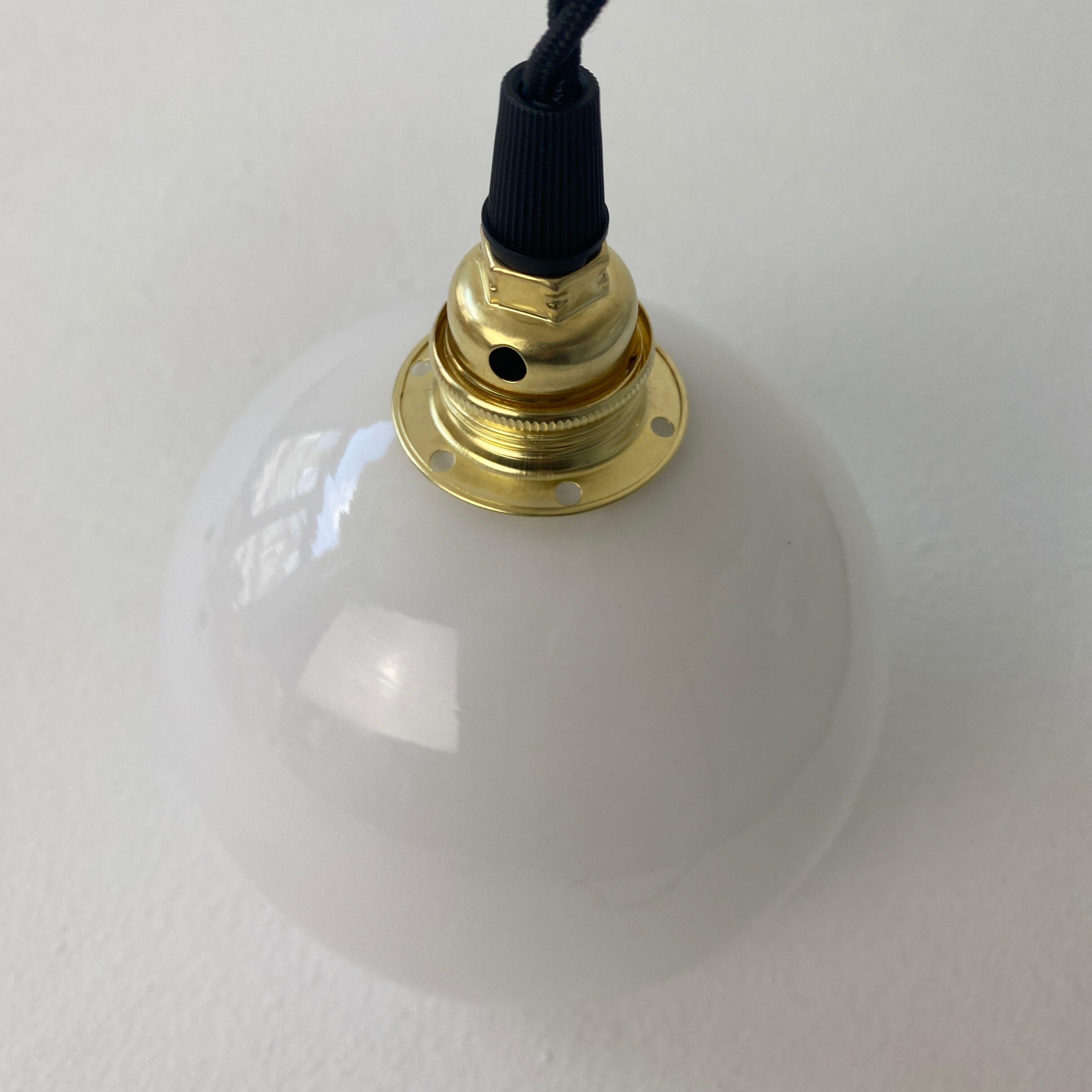 Pair of old opaline pendant lamps 10 cm vintage