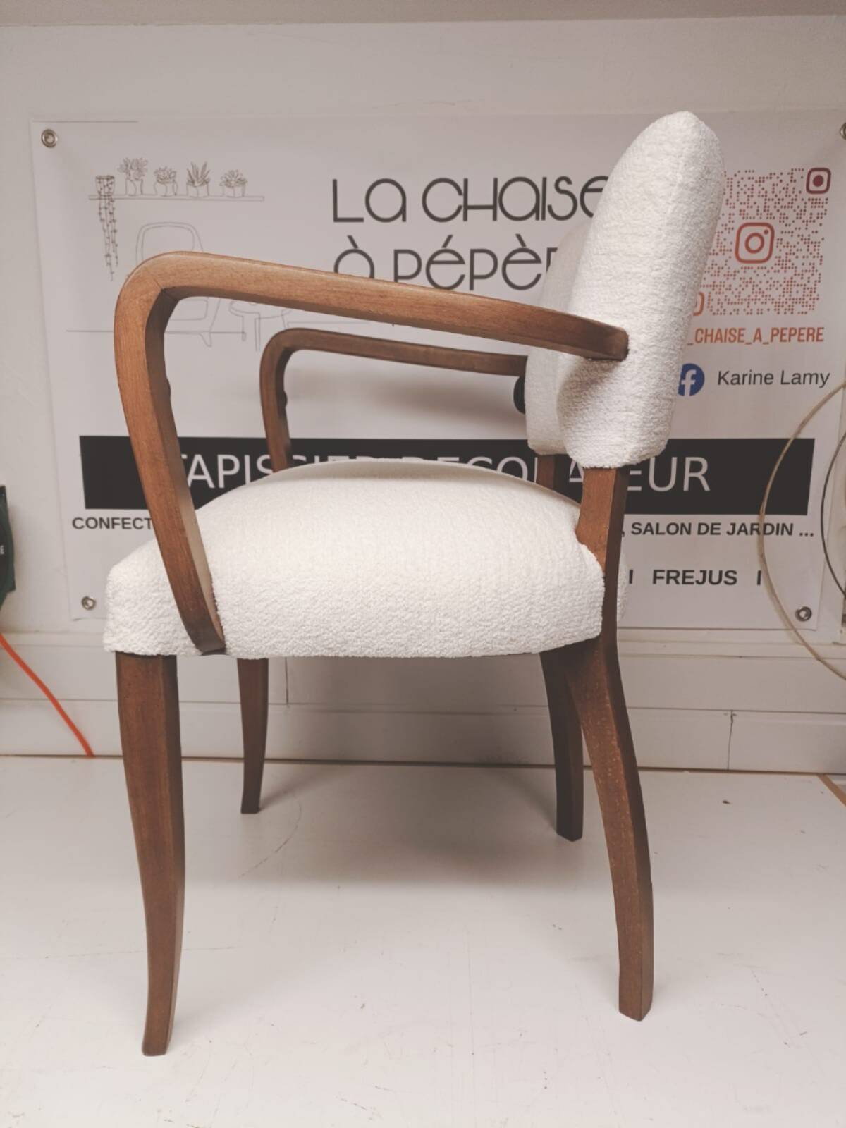 Fully restored bridge armchair