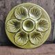 Vintage French Oyster Plate in grass green Majolica
