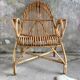 Rattan armchair with armrests - vintage 1960