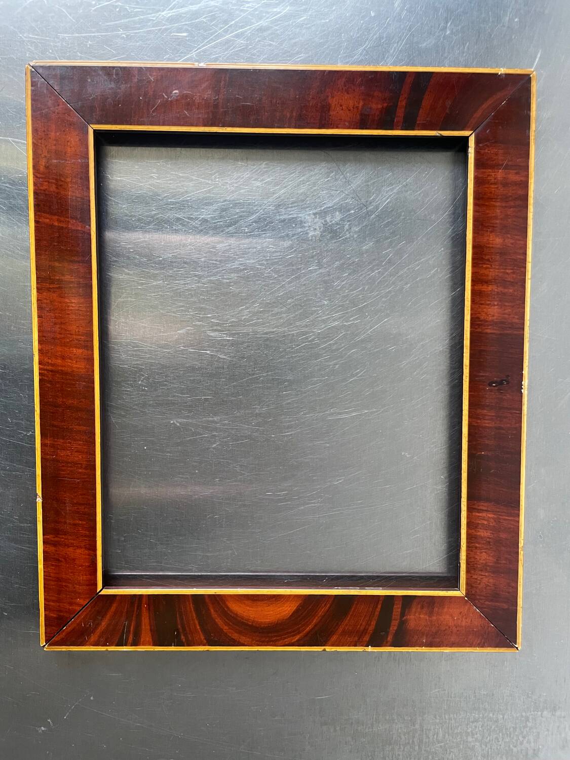 Antique Wooden  Frame intarsia borders 26.5 cm x 22.5  cm