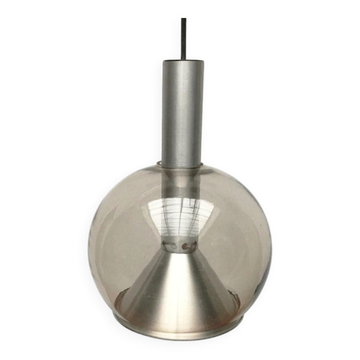 German glass globe pendant light, mid-century space age, 1960s.