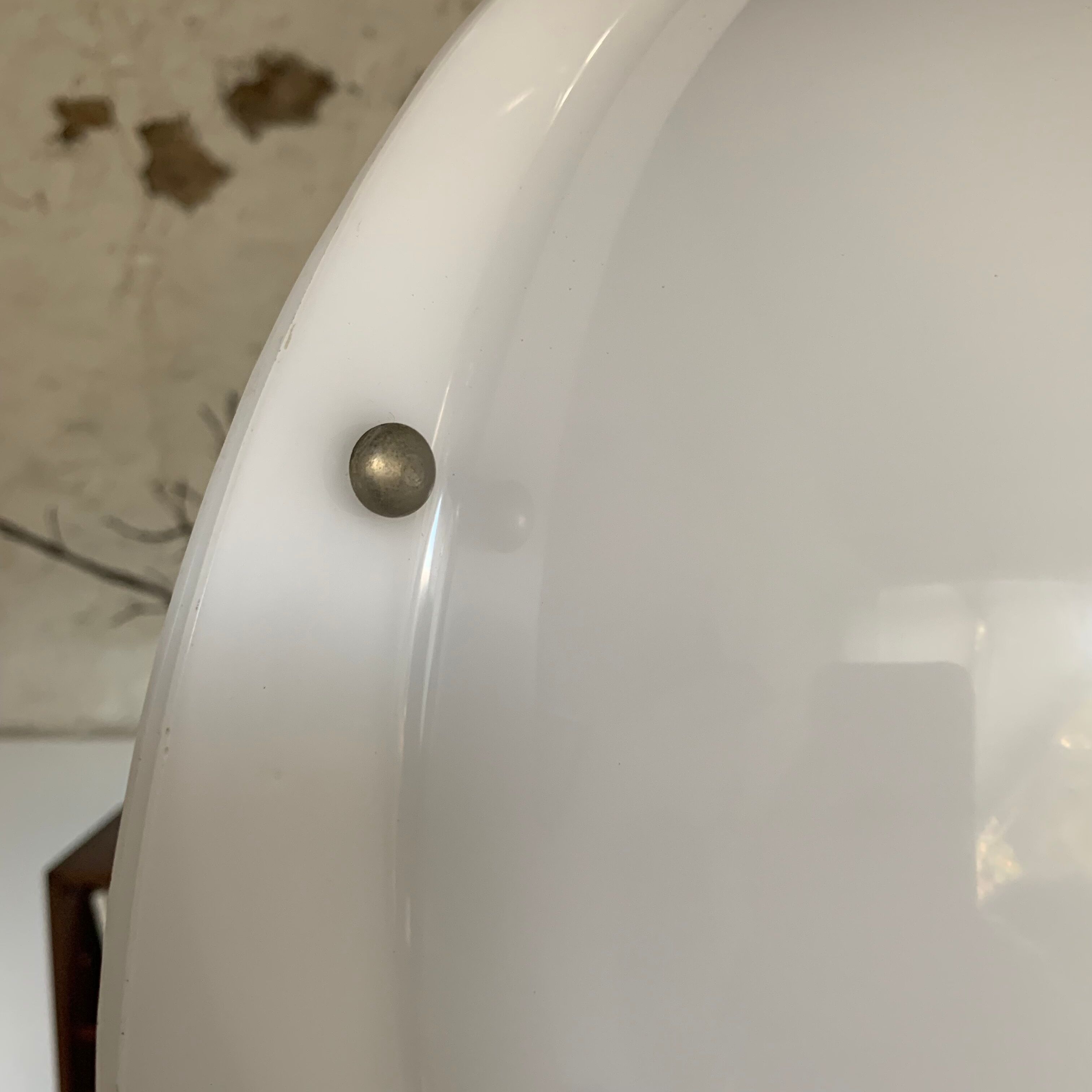Vintage teak and plexiglass seventies pendant lamp