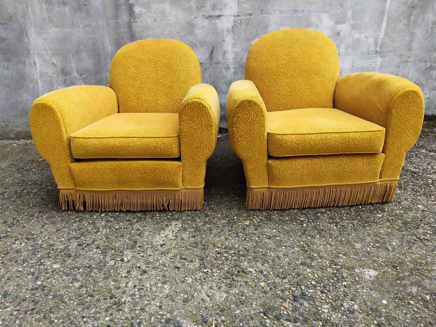 Pair of mustard club chairs