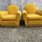 Pair of mustard club chairs