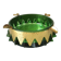 Vintage Green and Gold Crystal Ashtray / Mid-century Modern Glass Round Ash