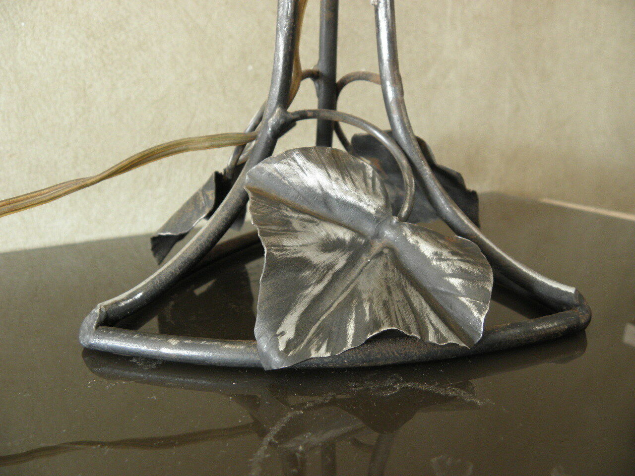 Art deco wrought iron lamp