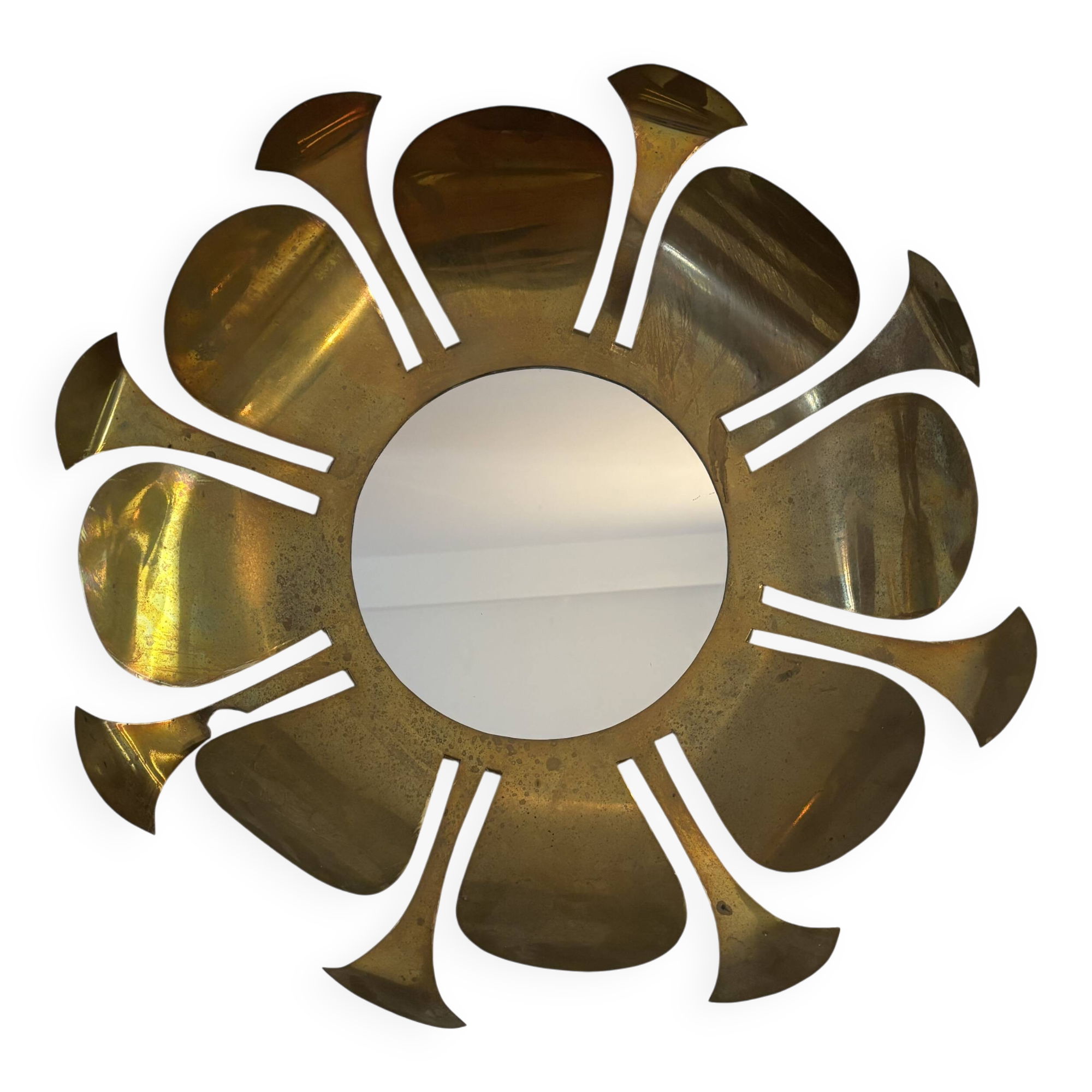Miroir en laiton doré, 1970