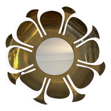 Miroir en laiton doré, 1970