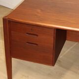 Vintage desk by Wilhelm Renz in double-sided teak, 1960s