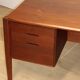Vintage desk by Wilhelm Renz in double-sided teak, 1960s