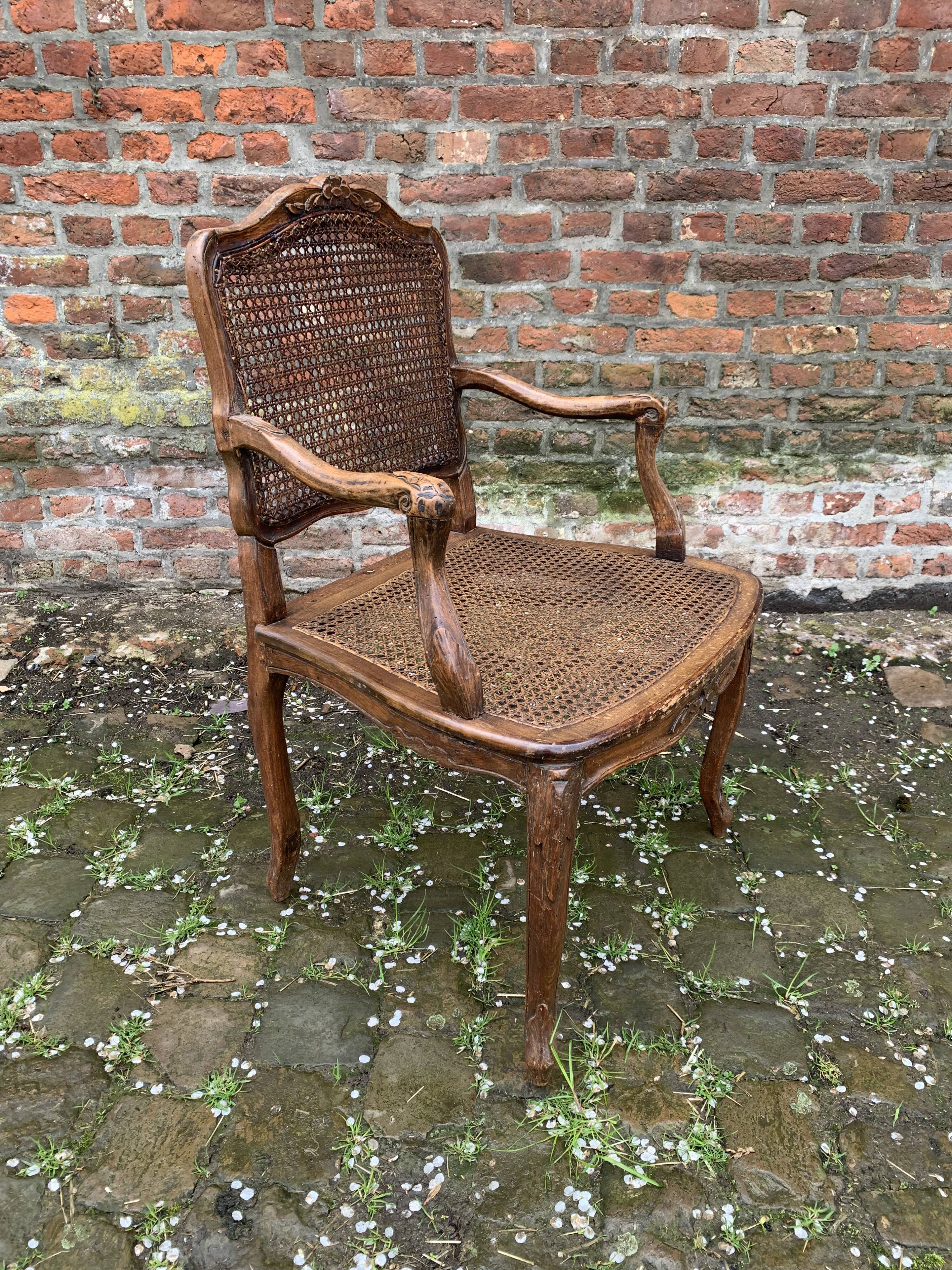 Canned armchair from the Regency period