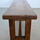Minimalist bench made of solid chestnut wood - 50s