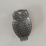 Owl empty pewter pocket signed Erve
