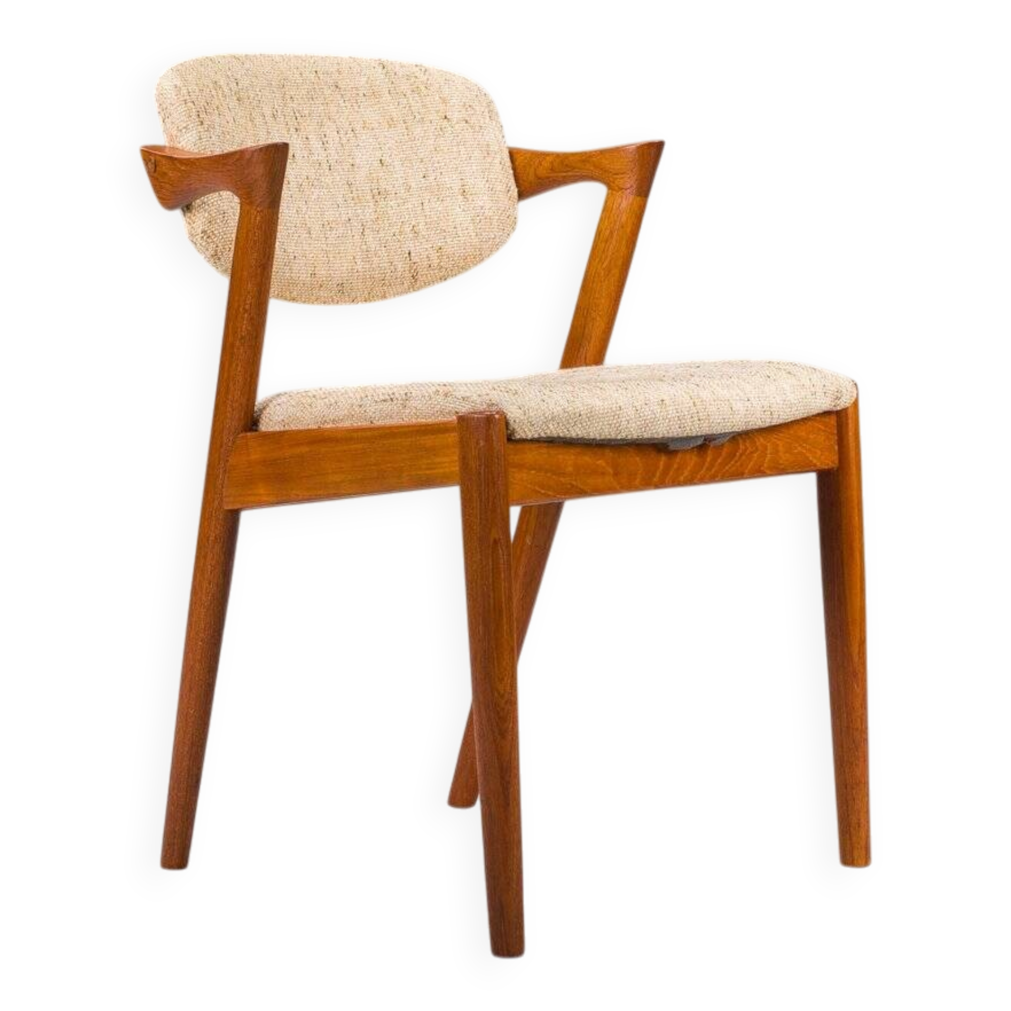 Chaise moderne en teck modèle 42 du milieu du siècle par Kai Kristiansen pour Schou Andersen, années 1960