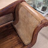 Large colonial caned bench