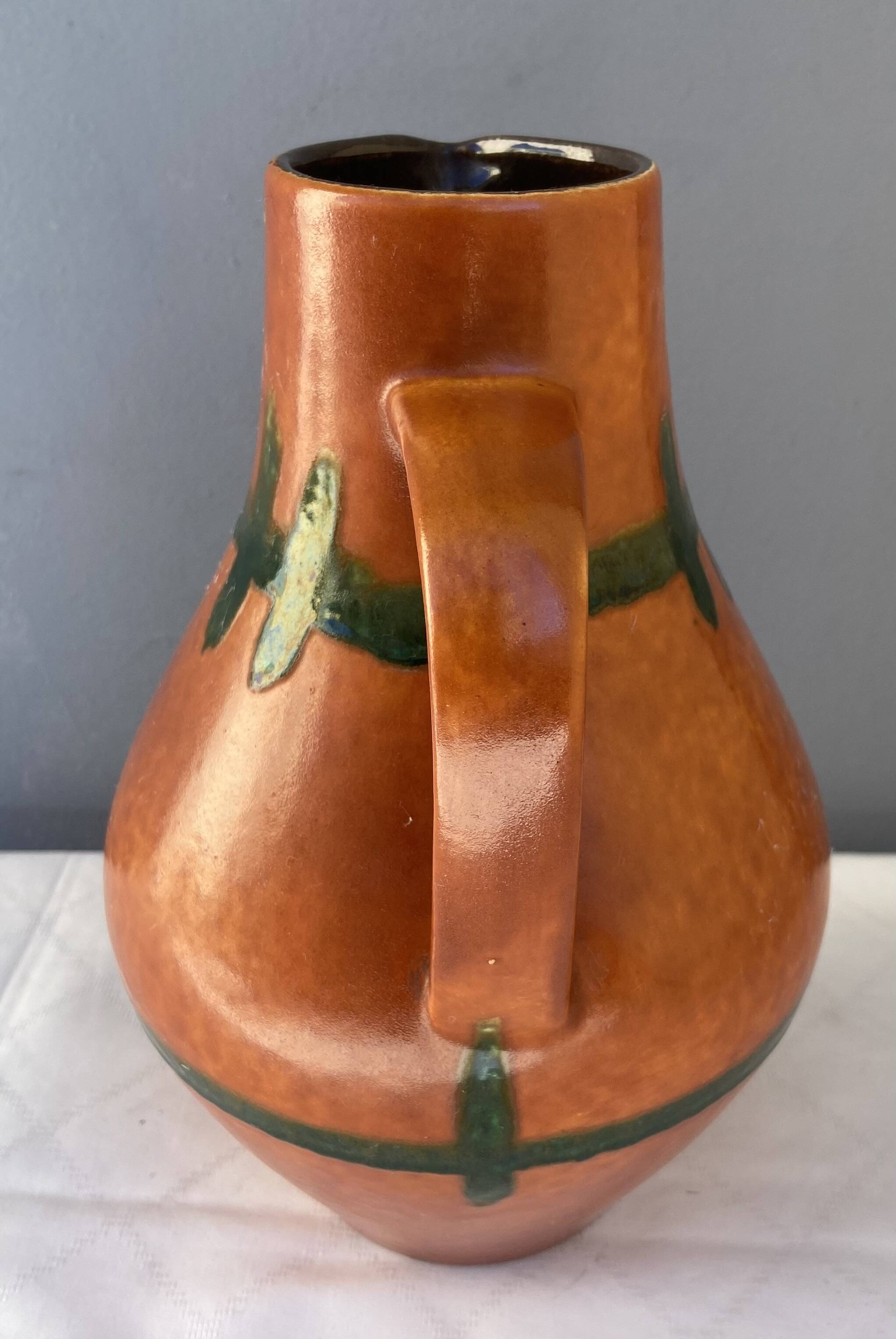 West German ceramic pitcher vase from the 1960s