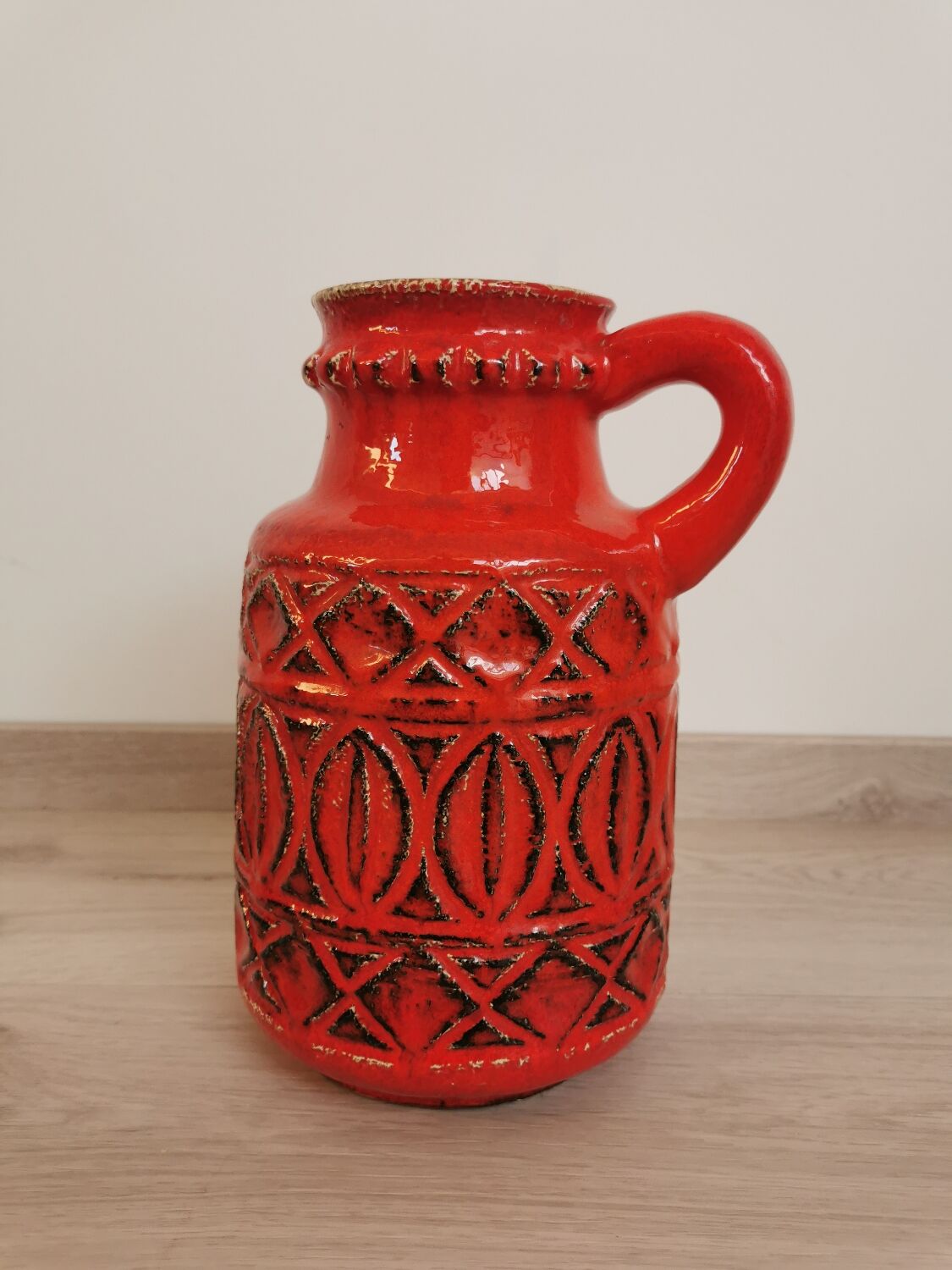 Red Vase Scheurich Vintage