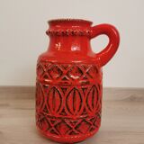 Red Vase Scheurich Vintage