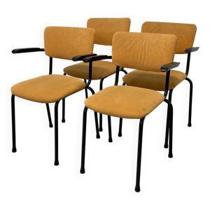 lot de 4 fauteuils vintage - moutarde