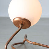 Vintage organic copper and opaline table lamp