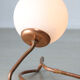Vintage organic copper and opaline table lamp