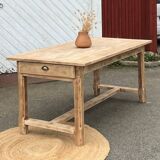 Antique farmhouse table in raw solid oak