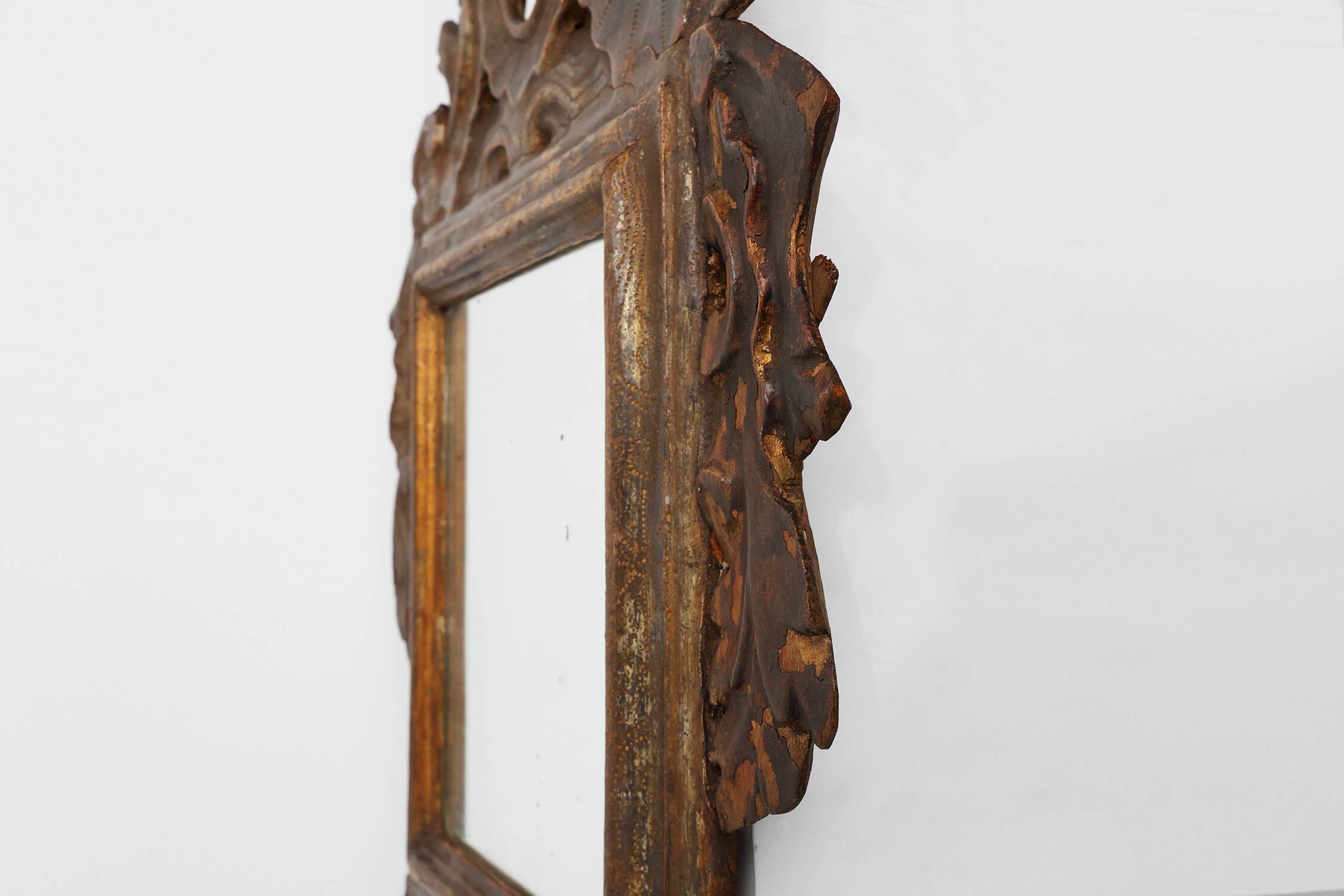 Italian Renaissance–Baroque Carved Wood Mirror, 17th Century