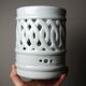 Porte-pinceaux porcelaine réticulée céladon Corée style Joseon XXe