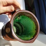 Vase en céramique numéroté brun du milieu du siècle d'Ueberlacken