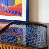 Victor Vasarely, Space age Op art metal tray, Limited edition Metalgraf Ita