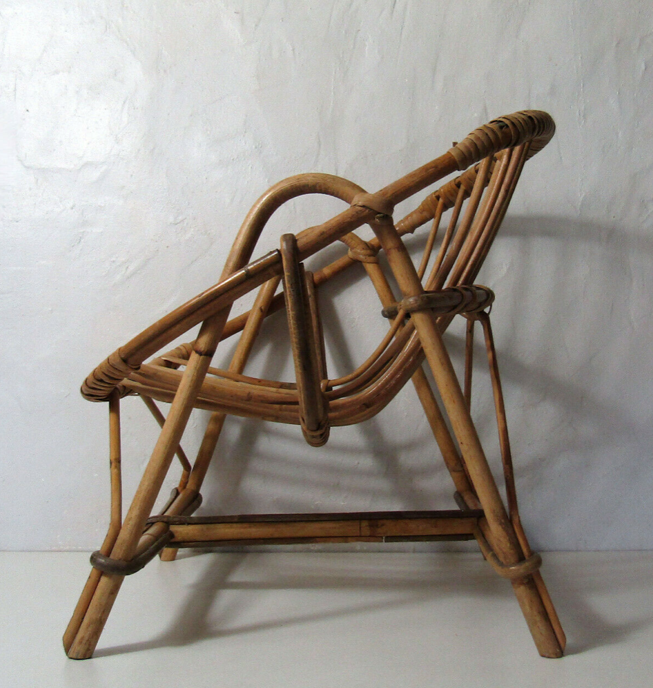 Children's rattan shell chair