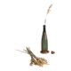 Glass and wicker bottle