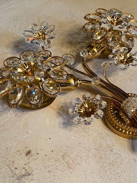 Pair of Palwa flower sconces