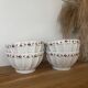 Set of 4 ribbed bowls Geneviève Lethu Linvosges cherries