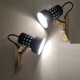 Trio of adjustable vintage wall lights