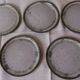 Set of 5 bluish gray enamelled stoneware dessert plates