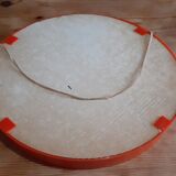 Vintage mirror round plastic orange