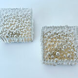 Pair vintage wall lights, bubble glass, 60s