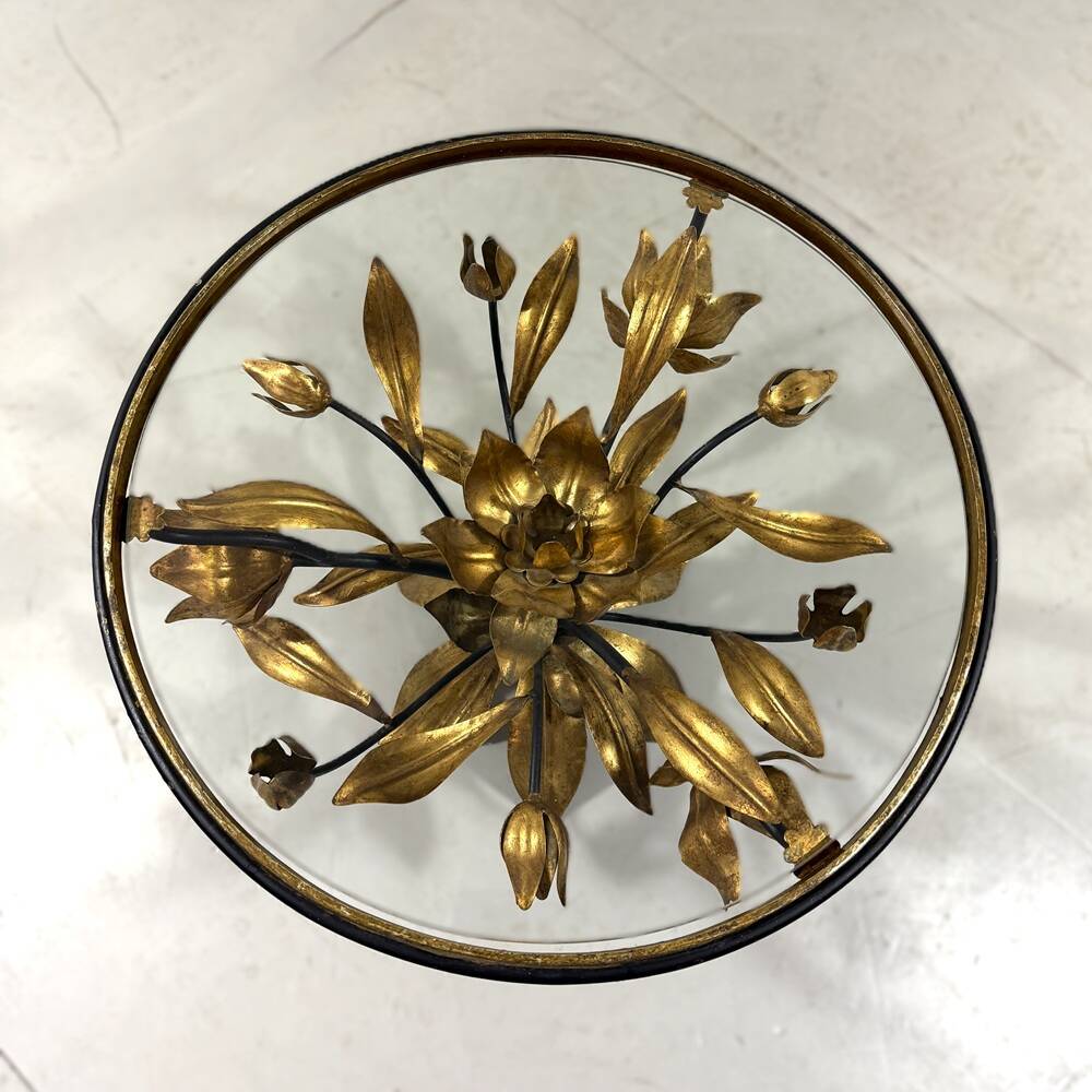 Hans Kögl gilded metal and glass coffee / side table